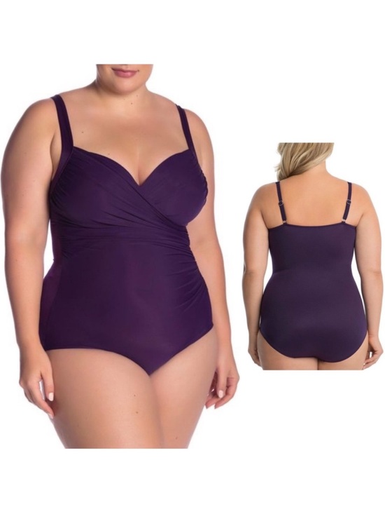 Miraclesuit Other - Miraclesuit Sanibel One Piece Swimsuit in Plum Red SZ 14 NWT